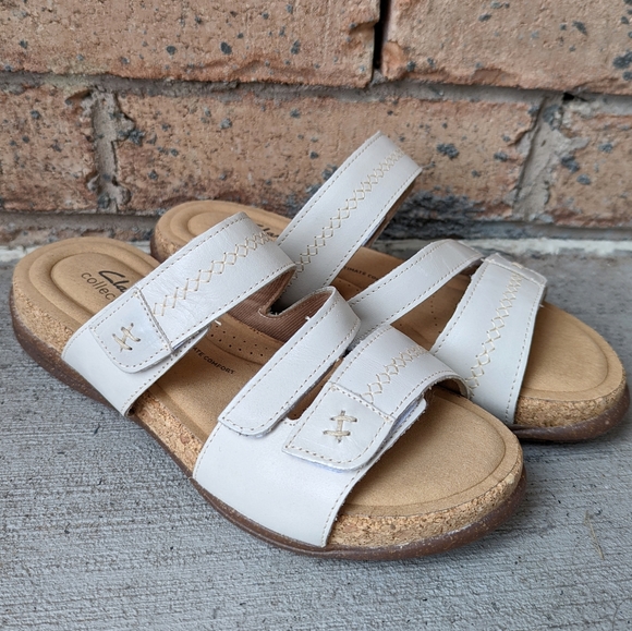 Clarks leather cork sole summer sandals - Picture 9 of 12